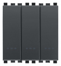 Vimar Выключатель тройной 1P 20AX серый, 20003