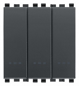 Vimar Выключатель тройной 1P 20AX серый, 20003