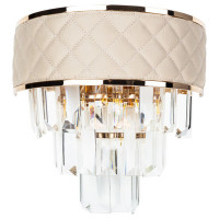 Arte Lamp ANNABELLE, Бра, цвет арматуры - ЗОЛОТО, цвет плафона/декора - БЕЖЕВЫЙ, 2х60W E14, A1008AP-2GO