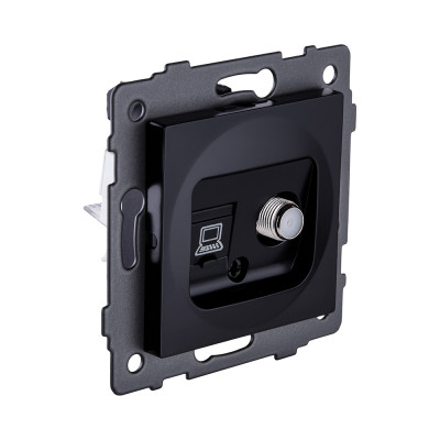 Розетка двойная спутниковая SAT + RJ45 Cat.5, черный Kollinger REA-022BK для Aspekt, Eleganz, Reflex