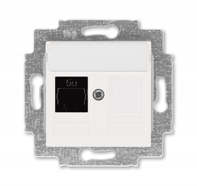 ABB EPJ Levit жемчуг / ледяной Розетка компьютерная RJ45 кат,5e+заглуш,, жемчуг