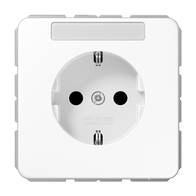 Штепсельная розетка SCHUKO 16A 250V~ ударопрочная, с полем для надписи; белая, CD1520BFNAWW