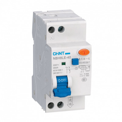 Chint Диф. автомат NBH8LE-40 1P+N 4А 30мА х-ка C 4,5кА (R), 206059