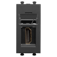 4412251 - ДКС HDMI розетка модульная, тип А-А, "Avanti", "Черный матовый", 1 модуль