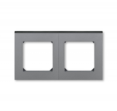3901H-A05020 69W - Рамка ABB Levit 2 поста сталь / дымчатый чёрный - 2CHH015020A6069