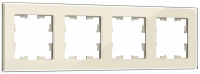 BRITE Рамка 4-мест. РУ-4-2-БрВа стекло ванильный IEK, BR-M42-G-K10