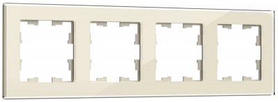 BRITE Рамка 4-мест. РУ-4-2-БрВа стекло ванильный IEK, BR-M42-G-K10
