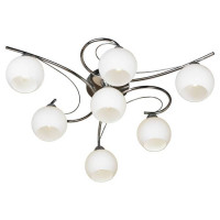 LUSSOLE DANBURY Люстра потолочная, цвет основания - хром, плафон - стекло (цвет - белый), 7x40W E14, LSP-8036