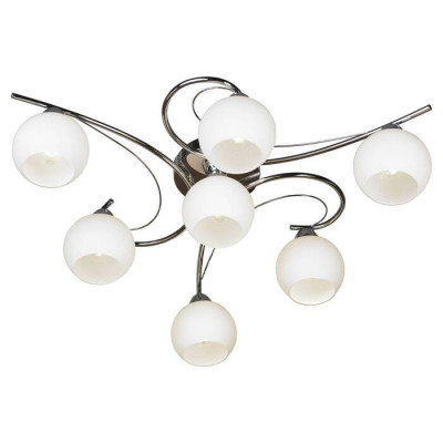 LUSSOLE DANBURY Люстра потолочная, цвет основания - хром, плафон - стекло (цвет - белый), 7x40W E14, LSP-8036