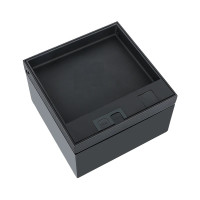 Люк напольный на 2 модуля, металлический, h=85мм, крышка с углублением 17 мм, TIMIUX, черный, EU2H85U BL