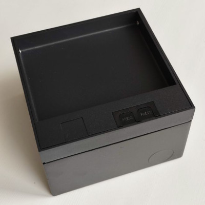 Люк напольный на 2 модуля, металлический, h=85мм, крышка с углублением 17 мм, TIMIUX, черный, EU2H85U BL