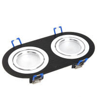 Светильник потолочный встраиваемый, MR16 G5.3, черный-хром, DL2812, Feron 48462