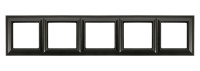 Рамка 5-постов; Eco Profi  Standart; термопласт; черный матовый, EPS485SWM