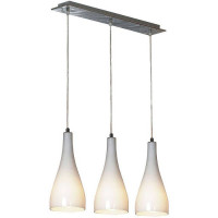 LUSSOLE RIMINI Подвесной светильник, цвет основания - хром, плафон - стекло (цвет - белый), 3x60W E27, LSF-1106-03