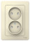 BLANCA С/У РОЗЕТКА двойная без заземления со штор., 16А, 250В, МОЛОЧНЫЙ