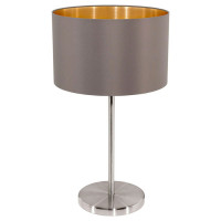 31631 Настольная лампа MASERLO, 1х60W (E27), ?230, H420, никель мат./текстиль, капучино, золотой