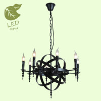 LUSSOLE UTICA Люстра подвесная, цвет основания - черный, 8x7W E14, GRLSP-9300