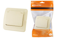 Розетка с крышкой 2П+З 16А сл. кость "Валдай" TDM Electric, SQ1804-0111