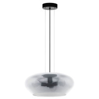 39658 Подвес PRIORAT, 3x40W(E27), ?500, сталь, черный/стекло, черный, прозрачный