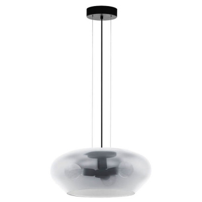 39658 Подвес PRIORAT, 3x40W(E27), ?500, сталь, черный/стекло, черный, прозрачный