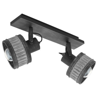 43445 Настенно-потолочный светильник TURROCK, 2Х28W, E27, L575, B160, H310, сталь, серая патина//черн