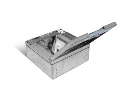 Металлический Люк в пол для розеток, на 4 модуля, Нержавеющая сталь