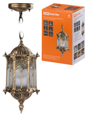 Светильник садово-парковый "Ампир" 60 Вт, подвес шагрень/бронза Е27, TDM Electric, SQ0330-0089