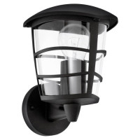 93097 Уличный светильник настенный ALORIA, 1х60W(E27), H225, алюминий, черный/пластик прозрачный