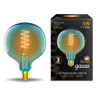Лампа Gauss Filament G125 5W 190lm 1800К Е27 sky blue flexible LED 1/10, 1013802105