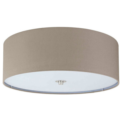 94919 Светильник потолочный PASTERI, 3х60W (E27), ?475, H195, никель мат./текстиль, серо-коричневый