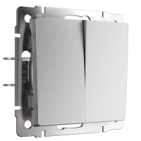 Werkel W1122065/ Выключатель двухклавишный проходной (серебряный матовый), a063611