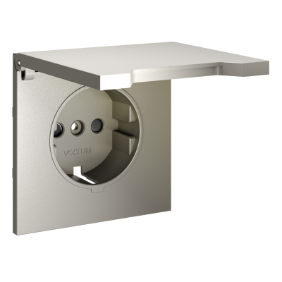 Накладка для розетки с заземлением, защитными шторками и крышкой, S70 (шелк), VLS000804