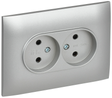 SKANDY Роз. 2-я без з/к с з/ш 10А сб. SK-R09S сереб. IEK, SK-R23-10-K23-F