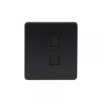 Розетка ROUND компьютерная двойная RJ45+RJ45 кат6 с/у оникс KRANZ, KR-78-0725-3