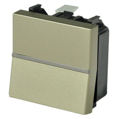 N2202 CV - Механизм 1-клавишного переключателя с клавишей, 2-модульный, серия Zenit, цвет шампань - 2CLA220200N1901