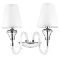 Lightstar 809626 (MB2070-2) Бра OTTO 2х40W E14 БЕЛЫЙ ткань (в комплекте)