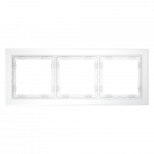 Рамка стеклянная VOLTUM S70 на 3 поста, (белый,матовый,стекло), VLS110302
