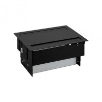 Simon 400 Двухсторонний врезной x8 розеточный блок, планка, 4x2P+E, 4xUSB з/у, 2 пустых модуля, белый,, 47422000-138