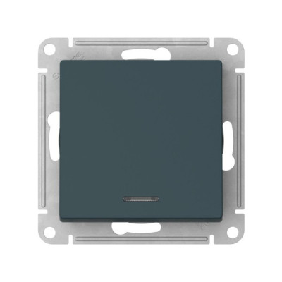 ATN000813S - ATLASDESIGN 1-клавишный ВЫКЛЮЧАТЕЛЬ с подсветкой, сх.1а, 10АХ, мех., быстрозажим. клем., ИЗУМРУД, Systeme Electric