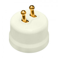 Bironi Выключатель 2-кл., пластик, цвет Слоновая кость,  Золото (тумблерный), B1-232-211-G