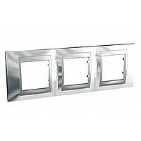 MGU66.006.010 - UNICA TOP РАМКА 3-постовая, горизонтальная, АЛЮМИНИЙ/ХРОМ ГЛЯНЦЕВЫЙ