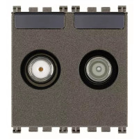 Vimar Розетка TV-RD-SAT проходная с 2 выходами, Metal, 19302.10.M