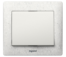Legrand Выключатель 1-клавишный, вставка - жемчуг, рамка - Corian Everest