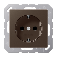 Штепсельная розетка SCHUKO 16А / 250В, с защитными шторками, пружинные зажимы; дюропласт; мокко; A500, A1520KIMO
