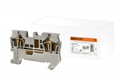 Зажим клеммный безвинтовой (ЗКБ) 6 мм2 52А серый TDM Electric, SQ0822-0007