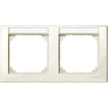 M-Smart Рамка 2-ная с полем для надписи гориз., беж.