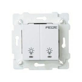 FD28602 Fede Fede Выключатель сенсорный 2-клав. с подсветкой, с суппортом 2х600Вт 10А 250В~, бел.