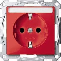 SM Розетка со шторк. и полем для надписи 2К+З 16А 250В~, рубиновый SM Розетка со шторк. и полем для надписи 2К+З 16А 250В~, рубиновый