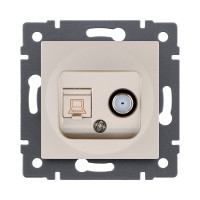 Розетка двойная спутниковая SAT + RJ45 Cat.5, золотой Kollinger REA-022GD для Aspekt, Eleganz, Reflex