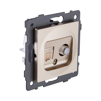 Розетка двойная спутниковая SAT + RJ45 Cat.5, золотой Kollinger REA-022GD для Aspekt, Eleganz, Reflex